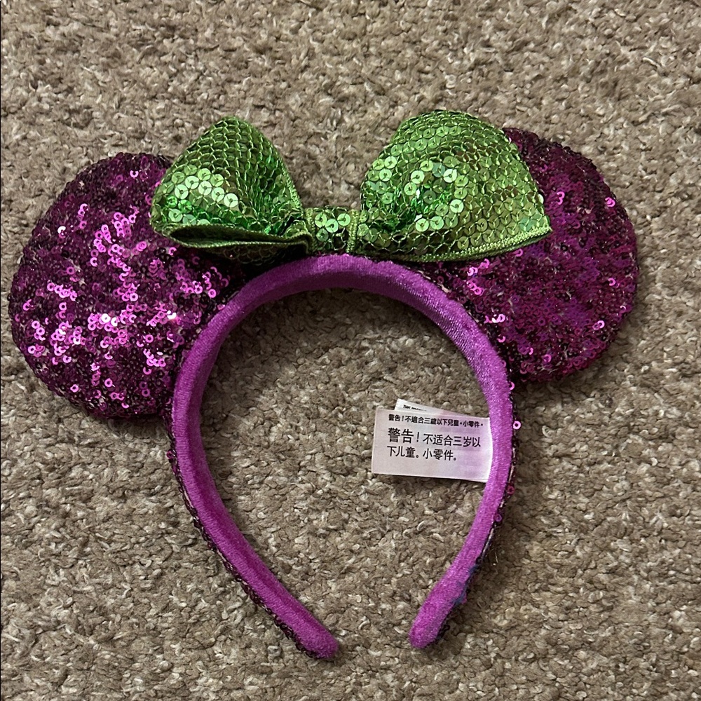 Disney Purple and Green Sequin Ears Headband